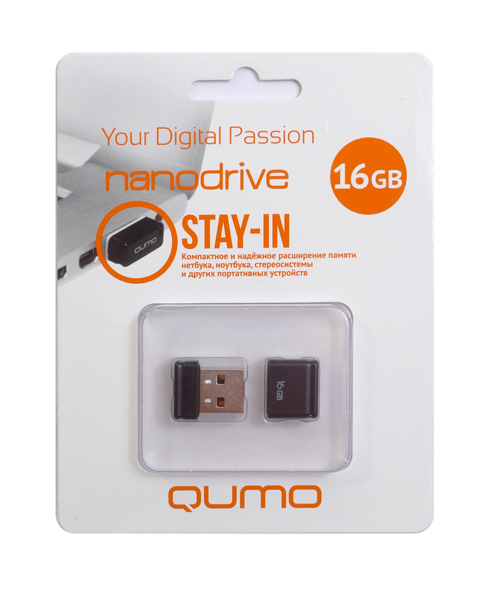 Флешка Qumo Nano 16GB Black